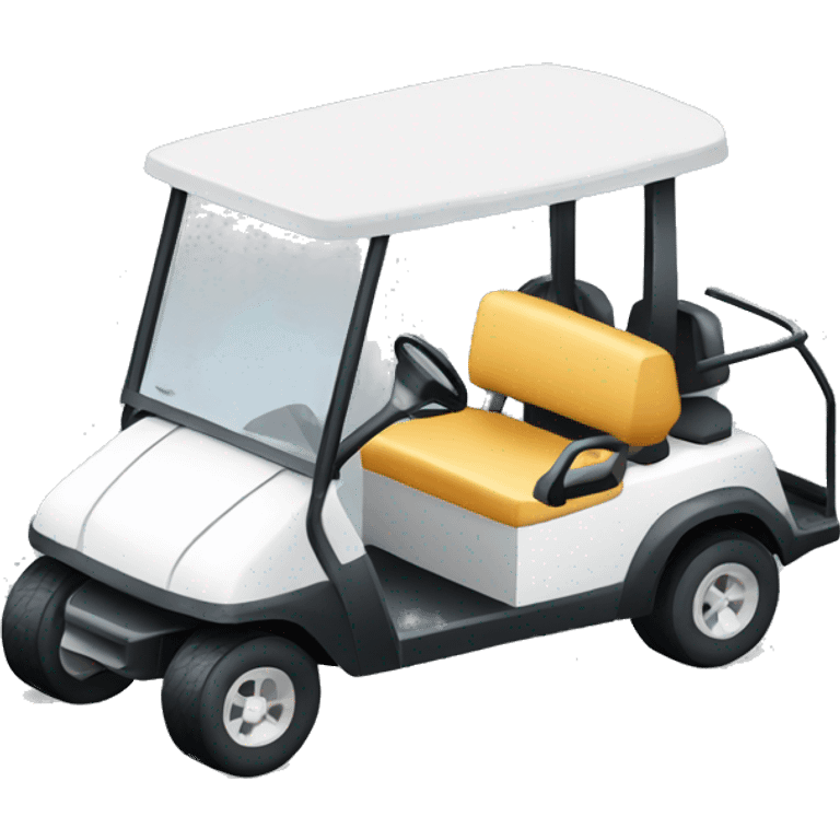 White golf cart isometric emoji