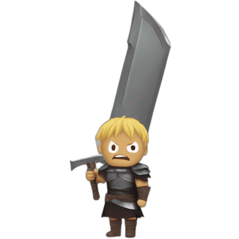 angry berserk guts with large claymore without guard emoji