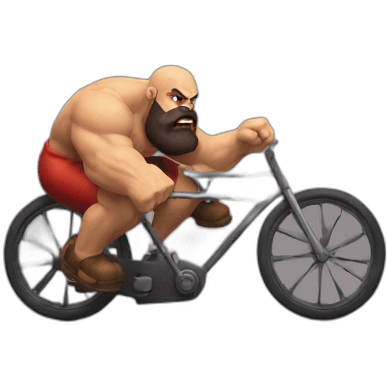 Zangief driving bicicle emoji