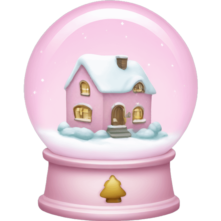 Pastel pink snow globe emoji