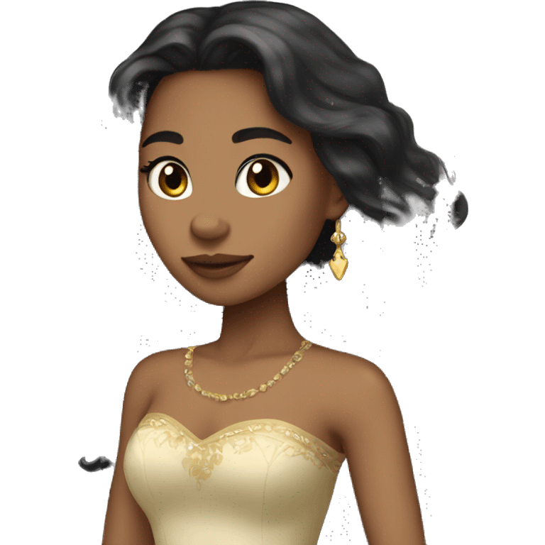 Princess long Dark hair light skin emoji