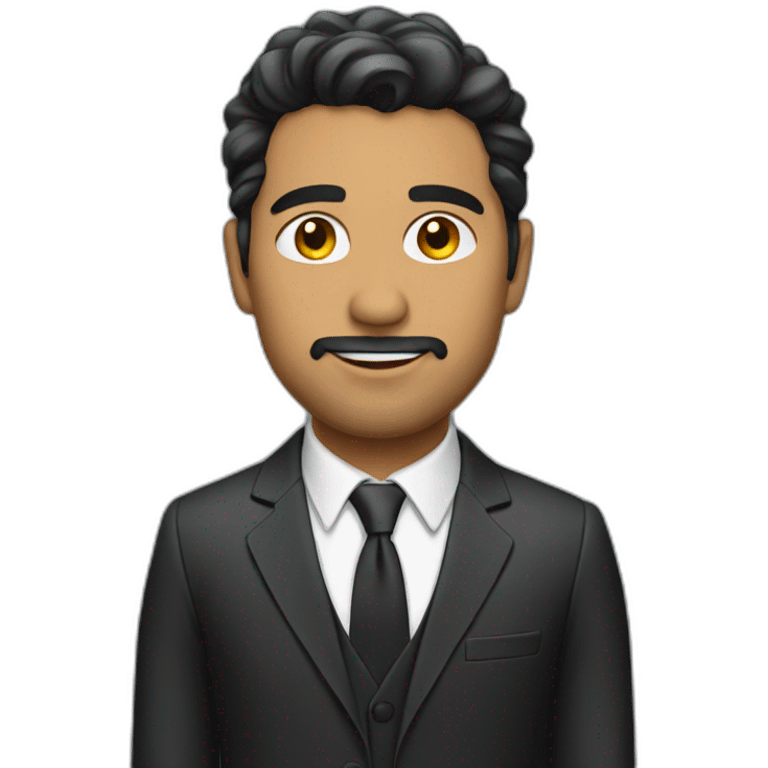 Hispanic man in a suite emoji