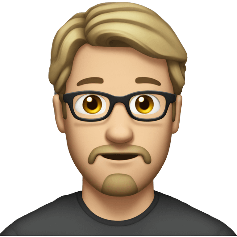 White man with brown hair and beard, with glasses, in jail emoji