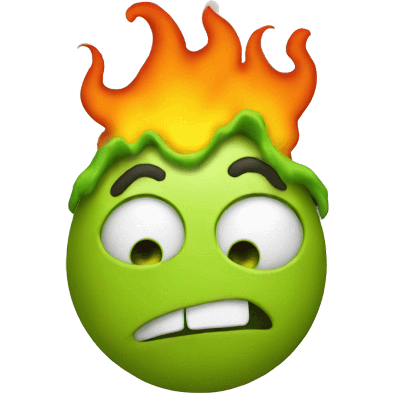 a flaming booger emoji