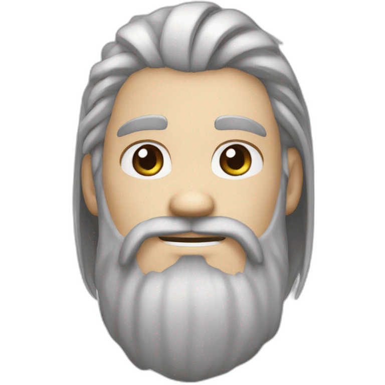 avatar roku long white pony hair and beard  emoji