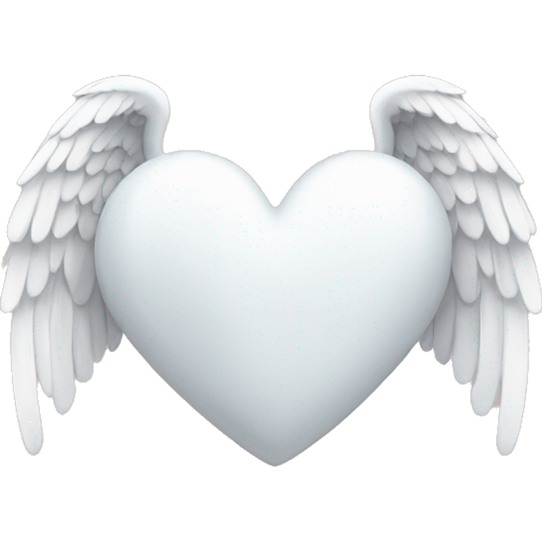 white heart with angel wings emoji