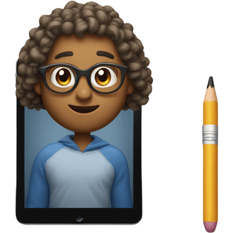 An ipad and an Apple Pencil emoji