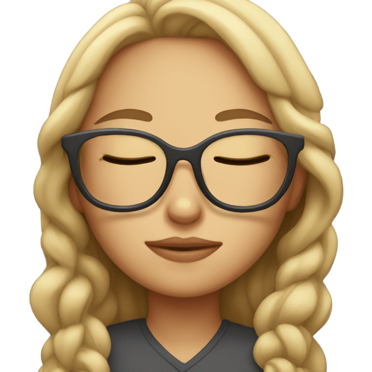 girl with glasses sleeping  emoji