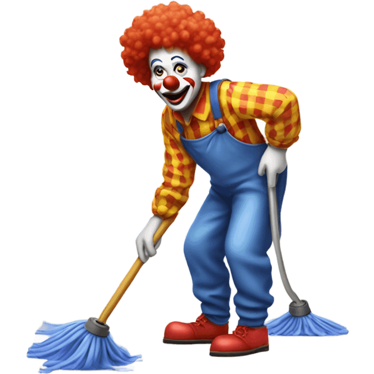 Clown mopping a floor  emoji