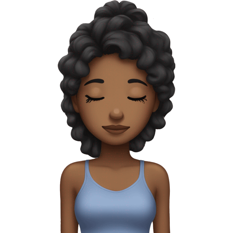 Black hair girl sleeping  emoji