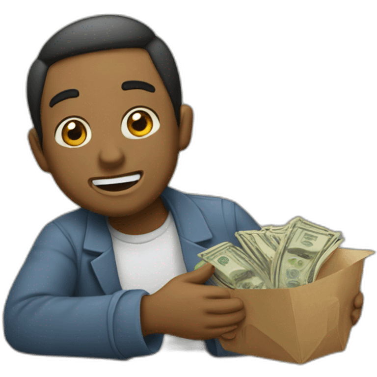 Cajero recibiendo dinero emoji