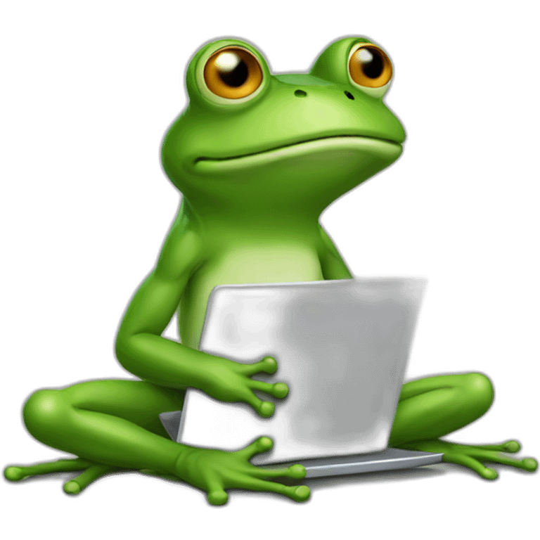 frog with a laptop emoji