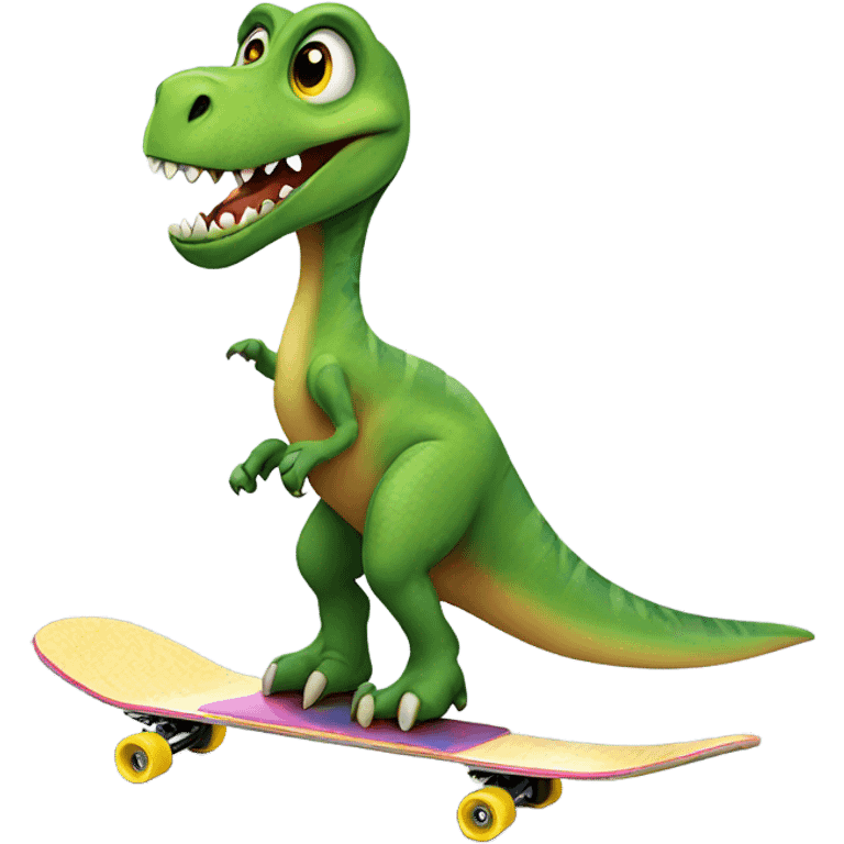 Dinosaur on skateboard emoji