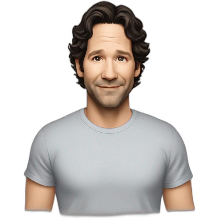 actor Paul Rudd wearing t-shirt emoji