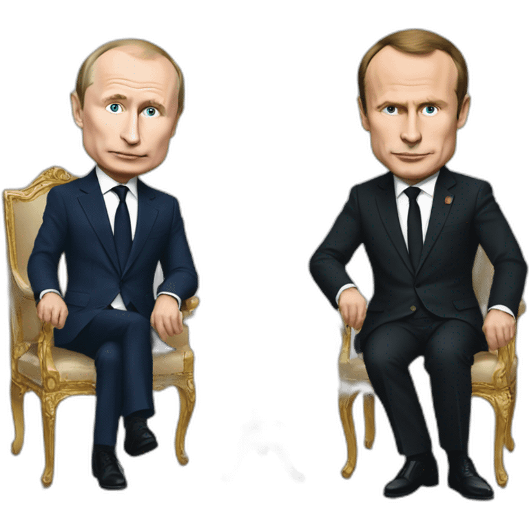 Putin and macron in Paris  emoji