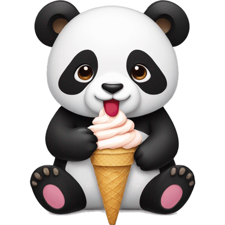 Panda eating ice cream emoji