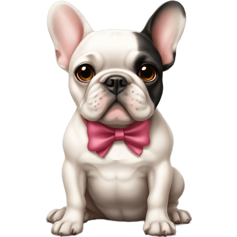 French bulldog with a bow on emoji