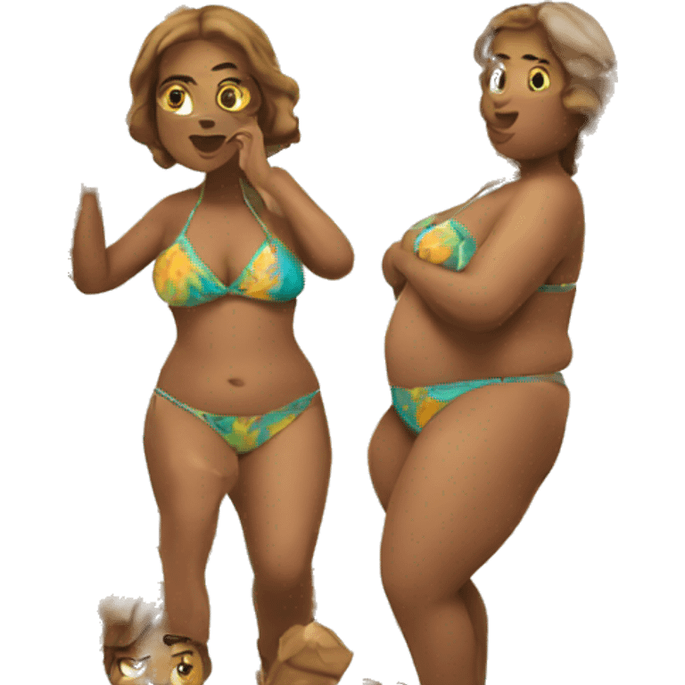 chunky woman in bikini emoji