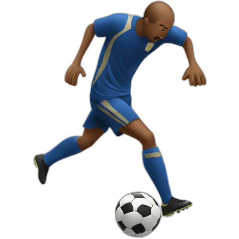 man playing soccerball he gets hit by the soccerball emoji