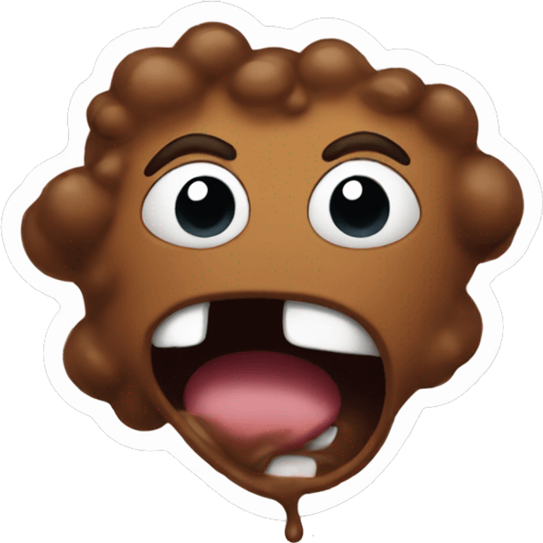 Scared poop emoji