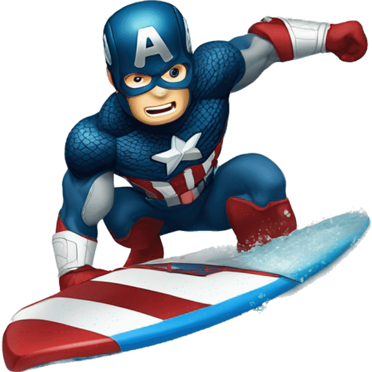 Capitan america surfeando emoji