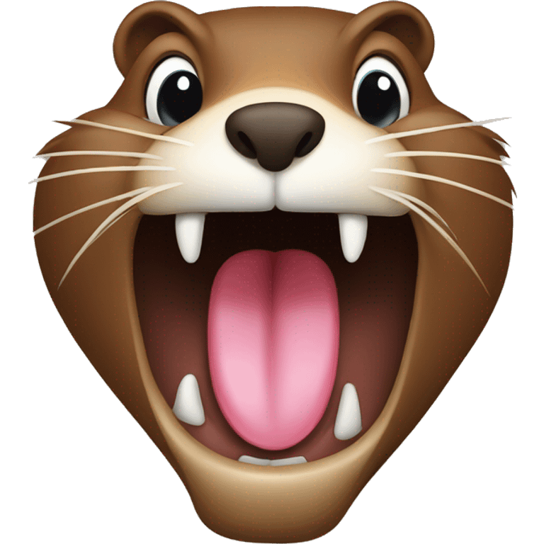 Beaver showing the tongue  emoji