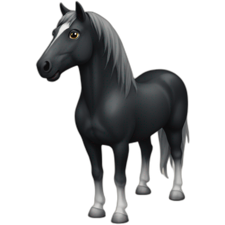 Black horse with white mark on the head emoji