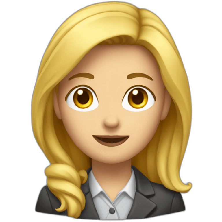 femme reporter, jeune, heureuse, saute en l'air emoji