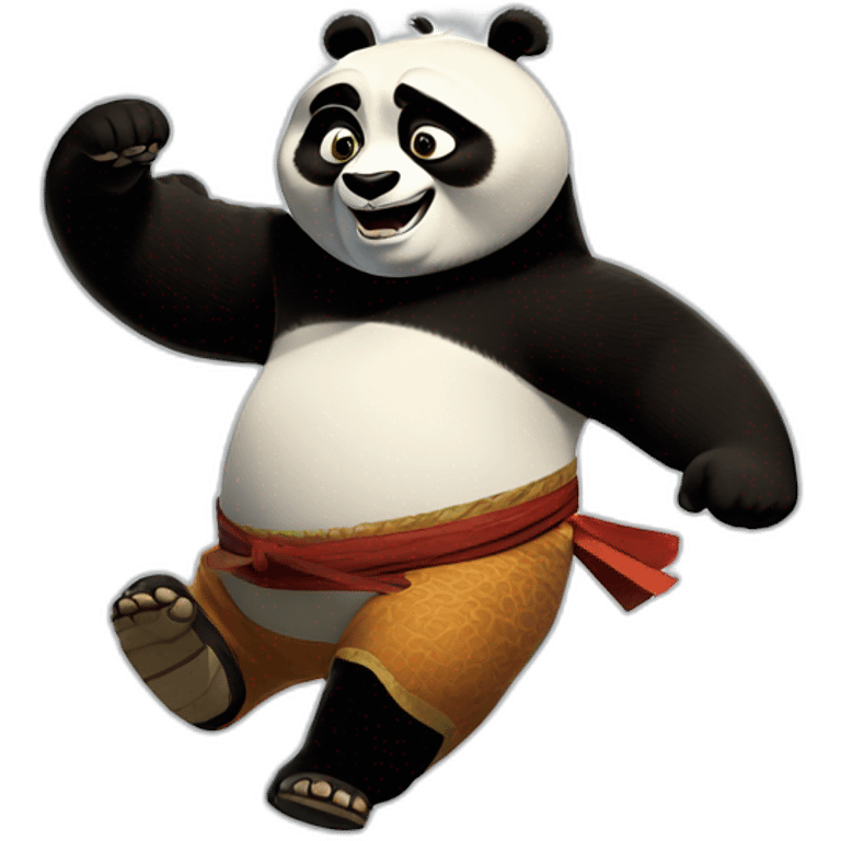 Kung fu panda running fast emoji