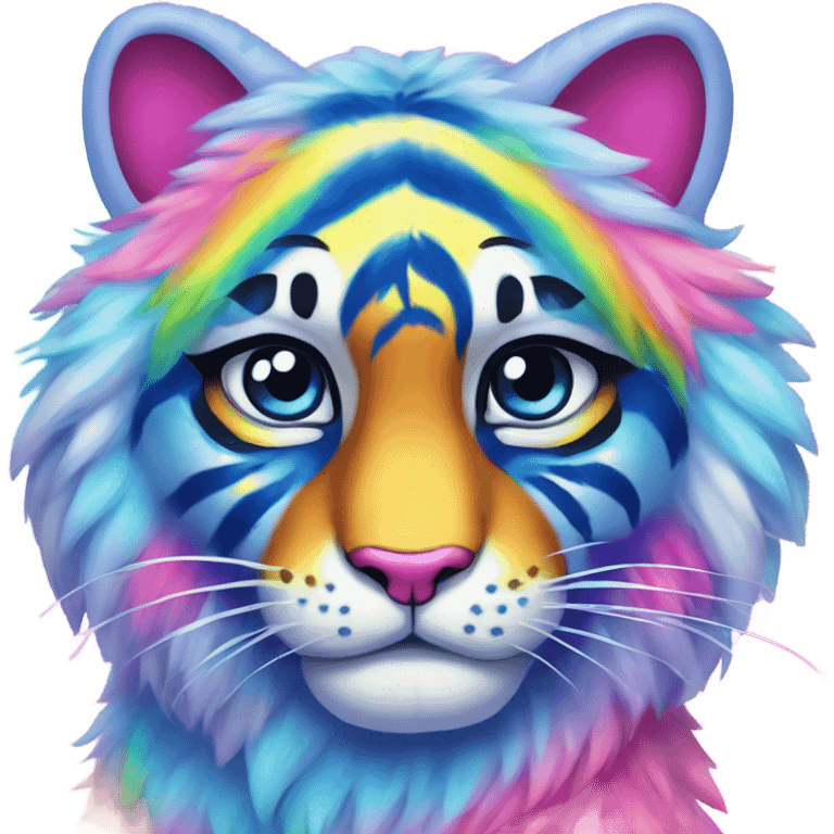 Rainbow  Lisa Frank fluffy tiger  emoji