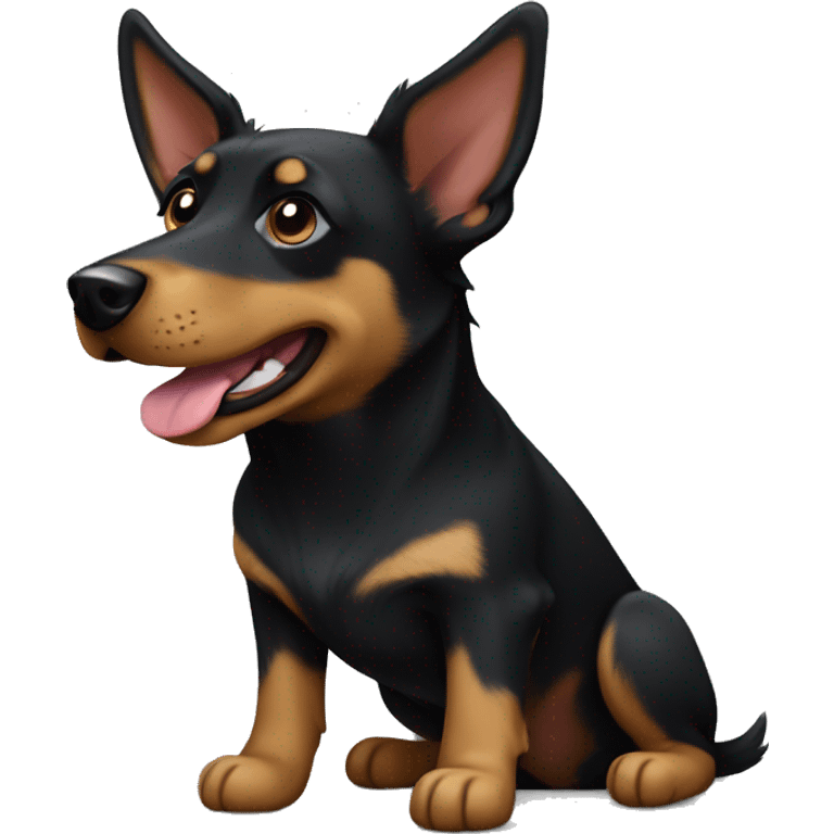 Black australian kelpie and german shepherd mix dog body emoji