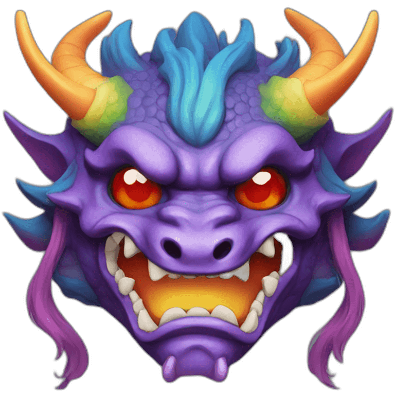 oni rainbow dragon japanese mask emoji