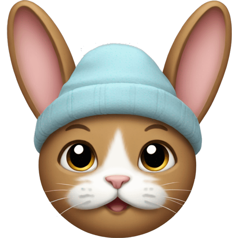 bunny with cat hat emoji