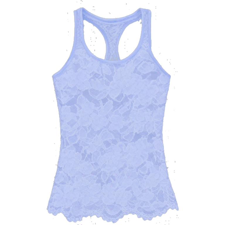 Realistic isolated periwinkle lace tank top. emoji