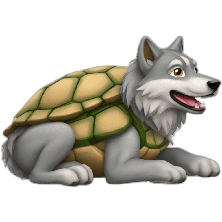 Loup sur tortue emoji