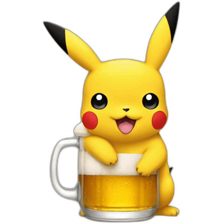 pikachu qui boi une bierre emoji