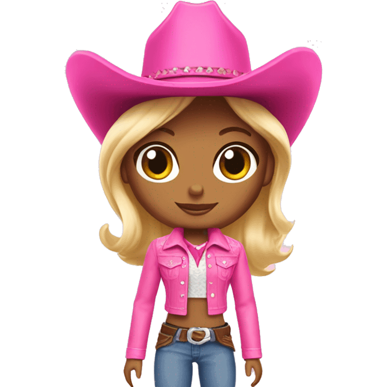 Pink barbie cowboy outfit emoji