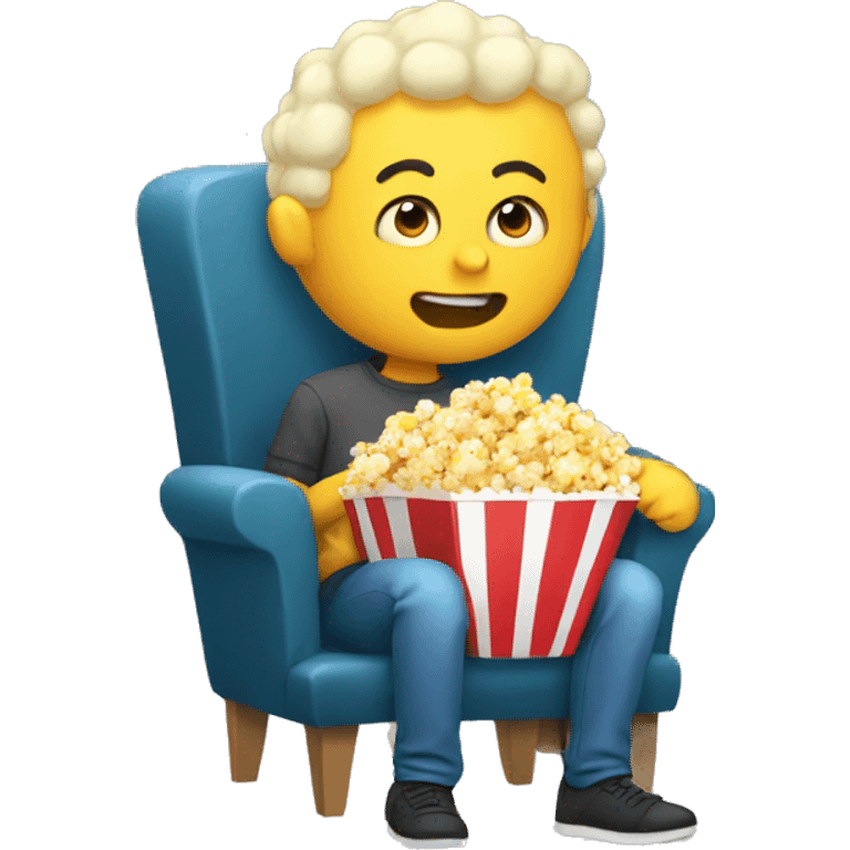 Sat eating popcorn  emoji