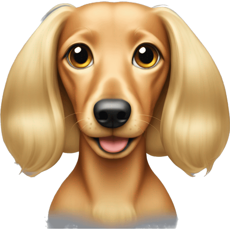 long hair doxie blonde emoji