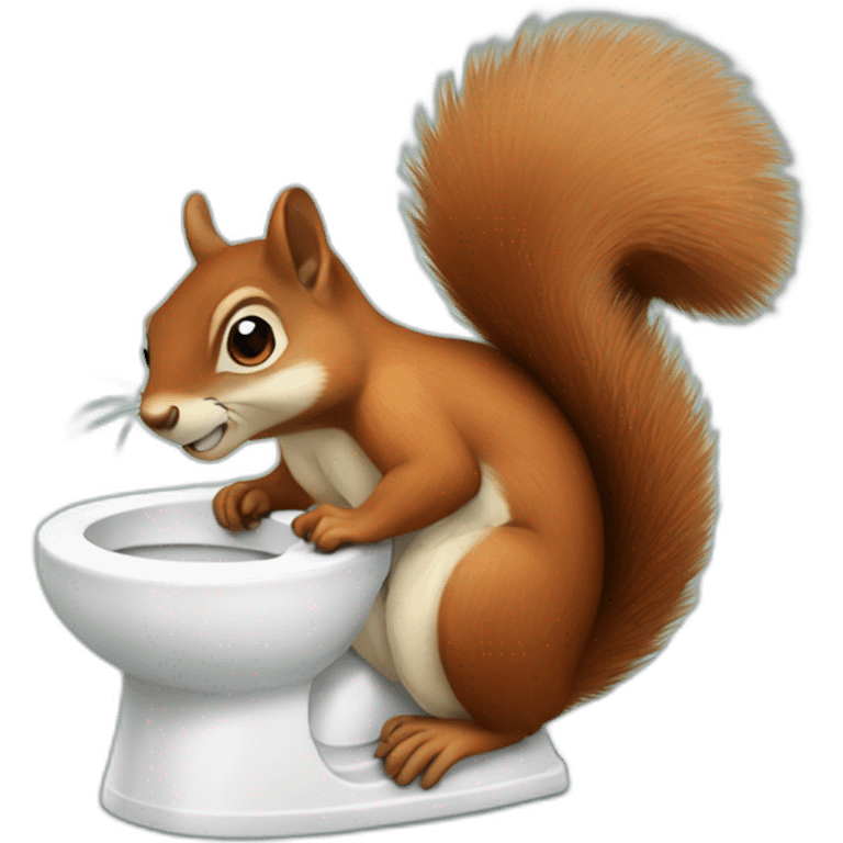 the squirrel is sitting on the toilet emoji