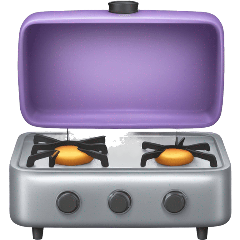 Realistic pastel purple camping  stove isolated. emoji