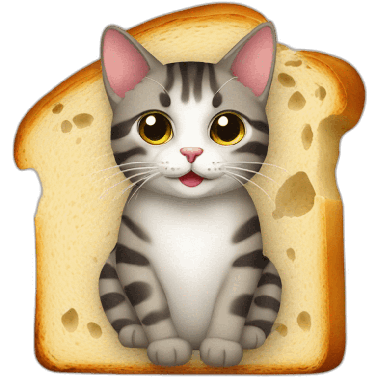 Katze mit kopf im  brot emoji