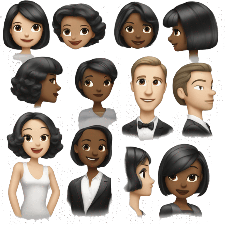 Chicago all that jazz dancer black bob haircut caucasian white emoji