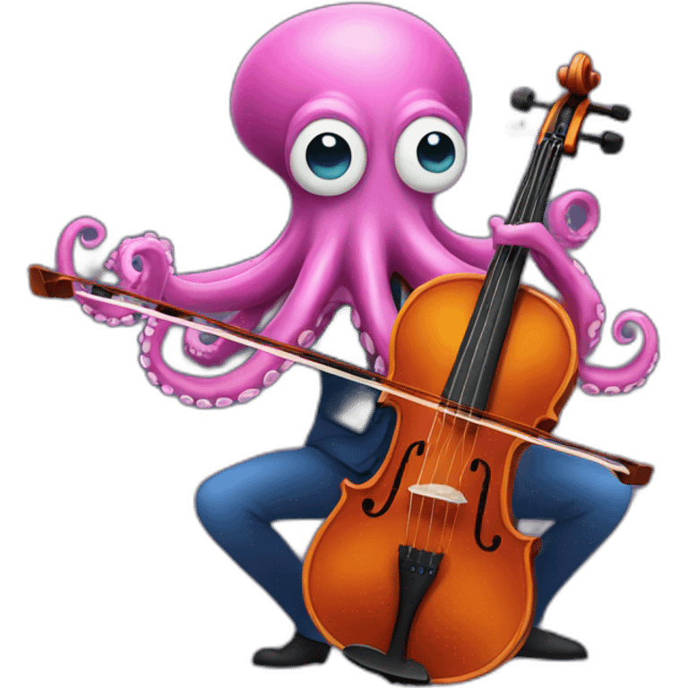 octopus playing violin emoji