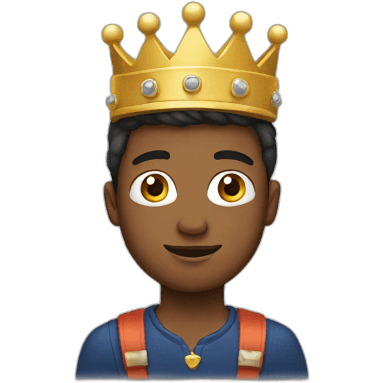 Young Men in crown using phone emoji