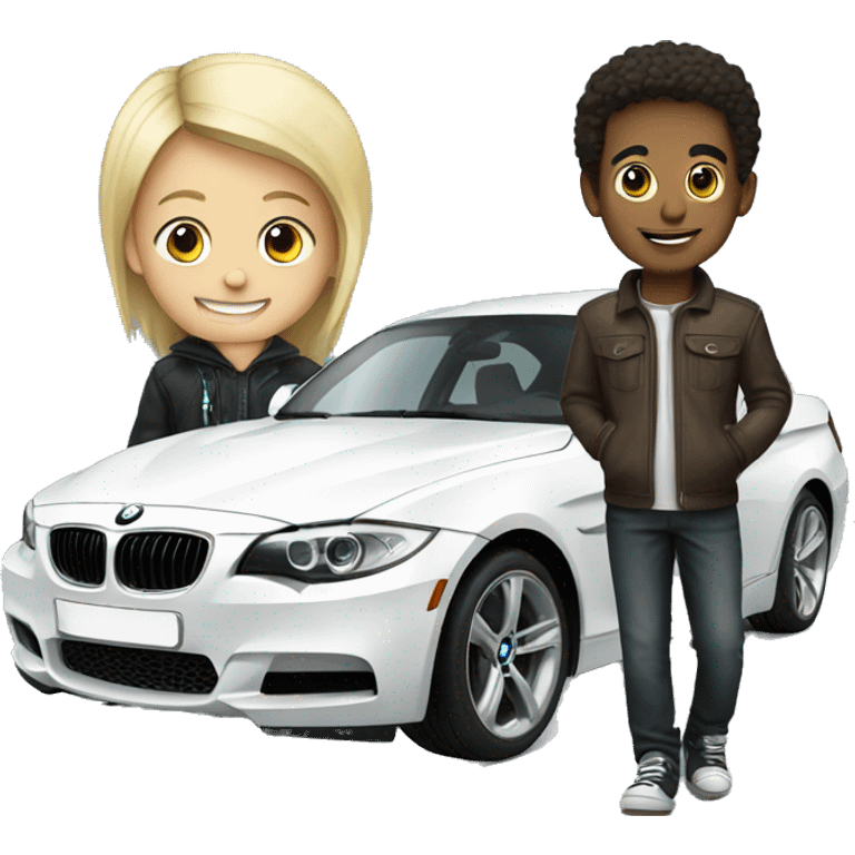 A boy and a bmw emoji