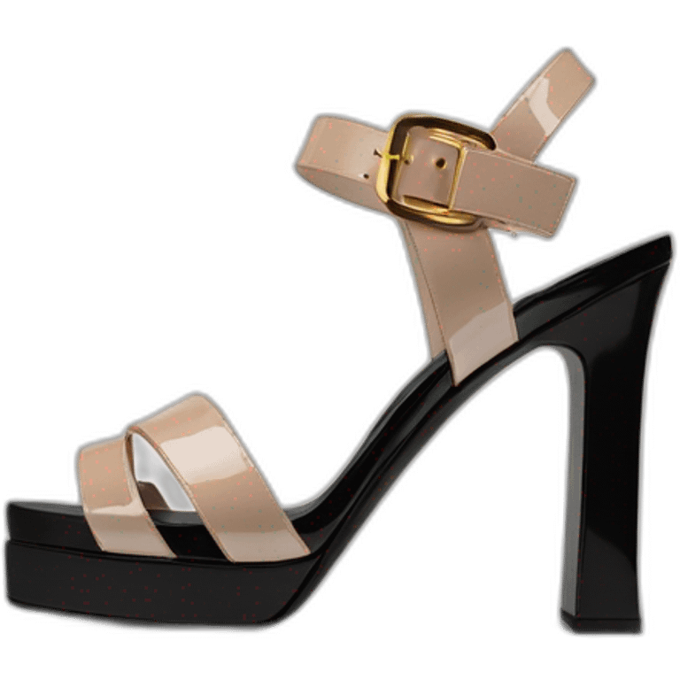 Ysl TRIBUTE heel SANDAL black PATENT LEATHER emoji