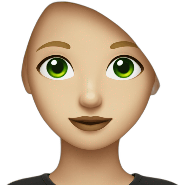 blondy girl with green eyes and septum nose in black tshirt emoji