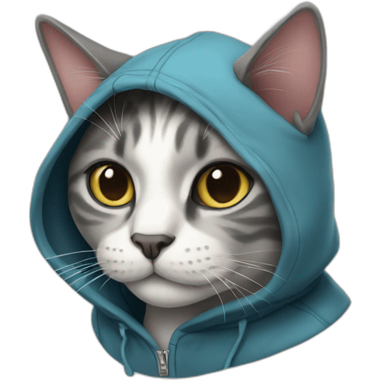 Cat wearing hoodie  emoji