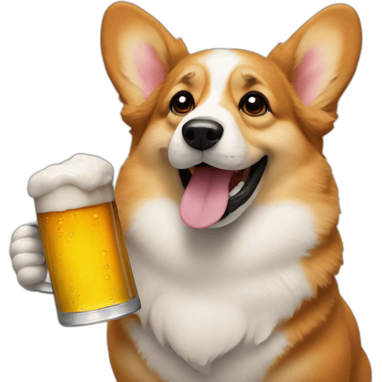 corgi with a beer emoji